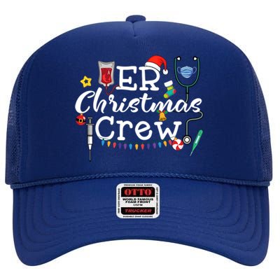 Er Nurse Christmas Crew Gift High Crown Mesh Back Trucker Hat