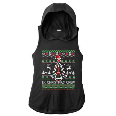 Er Nurse Christmas Crew Emergency Room Icu Nursing Squad Gift Ladies PosiCharge Tri-Blend Wicking Draft Hoodie Tank