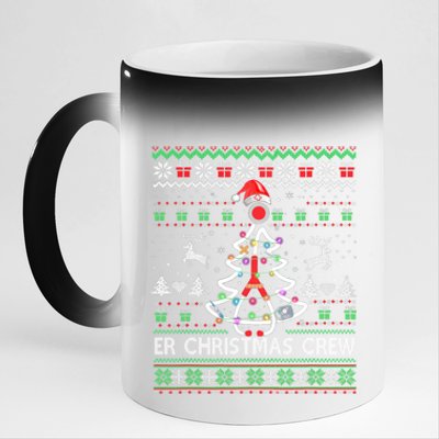 Er Nurse Christmas Crew Emergency Room Icu Nursing Squad Gift 11oz Black Color Changing Mug