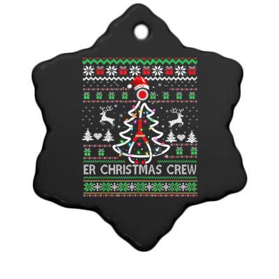 Er Nurse Christmas Crew Emergency Room Icu Nursing Squad Gift Ceramic Star Ornament