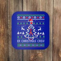 Er Nurse Christmas Crew Emergency Room Icu Nursing Squad Gift Coaster