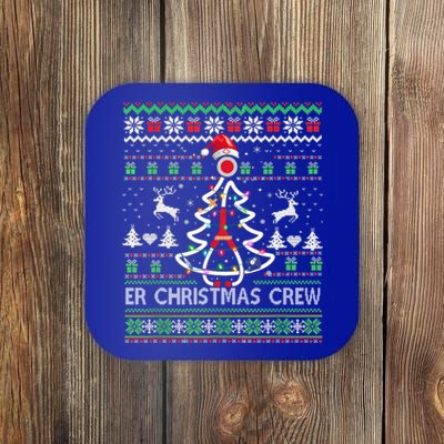 Er Nurse Christmas Crew Emergency Room Icu Nursing Squad Gift Coaster