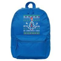 Er Nurse Christmas Crew Emergency Room Icu Nursing Squad Gift 16 in Basic Backpack