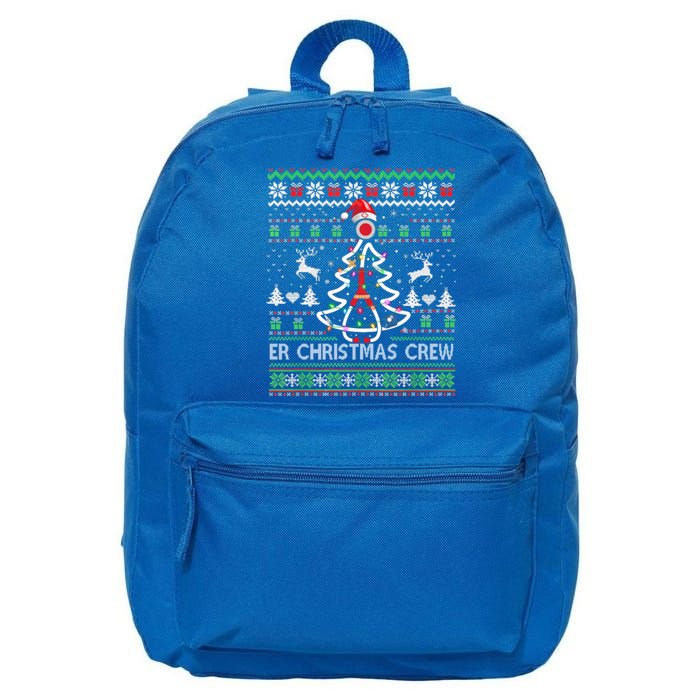 Er Nurse Christmas Crew Emergency Room Icu Nursing Squad Gift 16 in Basic Backpack