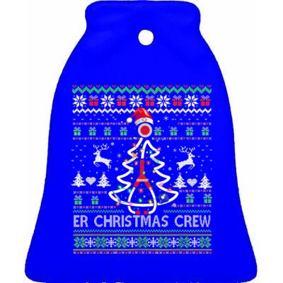 Er Nurse Christmas Crew Emergency Room Icu Nursing Squad Gift Ceramic Bell Ornament