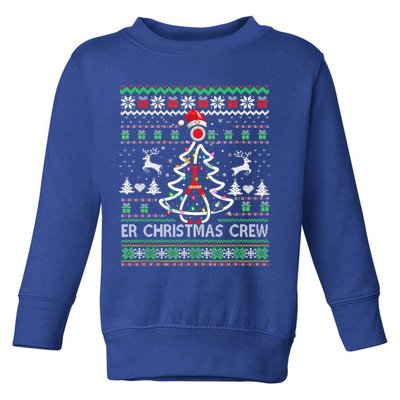 Er Nurse Christmas Crew Emergency Room Icu Nursing Squad Gift Toddler Sweatshirt