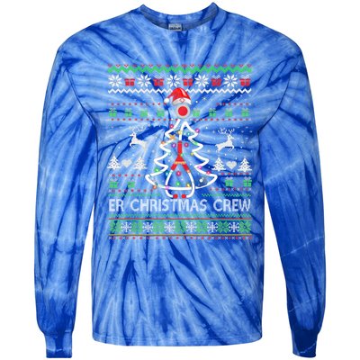 Er Nurse Christmas Crew Emergency Room Icu Nursing Squad Gift Tie-Dye Long Sleeve Shirt