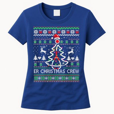 Er Nurse Christmas Crew Emergency Room Icu Nursing Squad Gift Womens T-Shirt