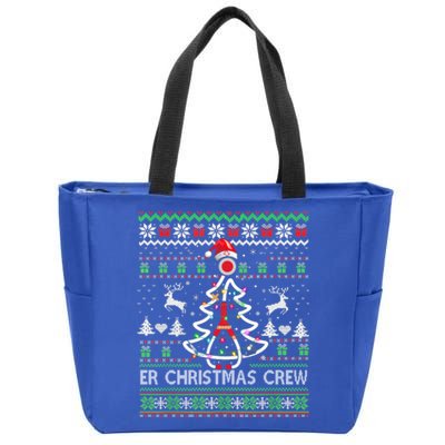 Er Nurse Christmas Crew Emergency Room Icu Nursing Squad Gift Zip Tote Bag