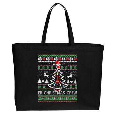 Er Nurse Christmas Crew Emergency Room Icu Nursing Squad Gift Cotton Canvas Jumbo Tote