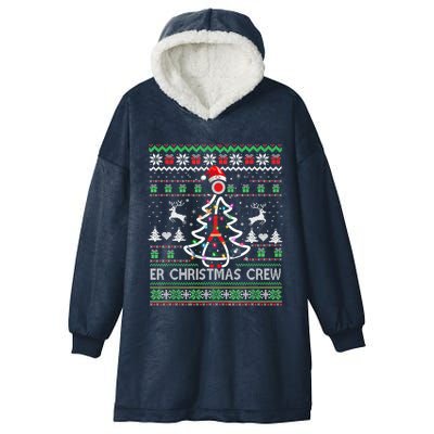 Er Nurse Christmas Crew Emergency Room Icu Nursing Squad Gift Hooded Wearable Blanket