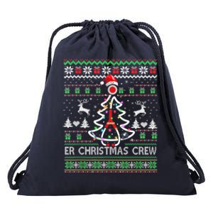 Er Nurse Christmas Crew Emergency Room Icu Nursing Squad Gift Drawstring Bag