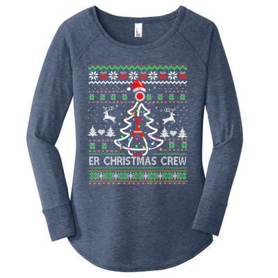 Er Nurse Christmas Crew Emergency Room Icu Nursing Squad Gift Women's Perfect Tri Tunic Long Sleeve Shirt