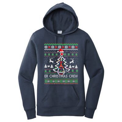 Er Nurse Christmas Crew Emergency Room Icu Nursing Squad Gift Women's Pullover Hoodie