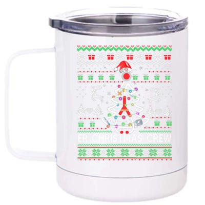 Er Nurse Christmas Crew Emergency Room Icu Nursing Squad Gift 12 oz Stainless Steel Tumbler Cup