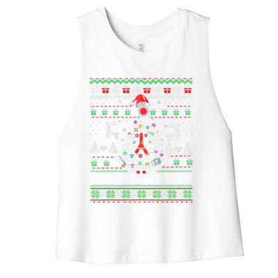 Er Nurse Christmas Crew Emergency Room Icu Nursing Squad Gift Women's Racerback Cropped Tank