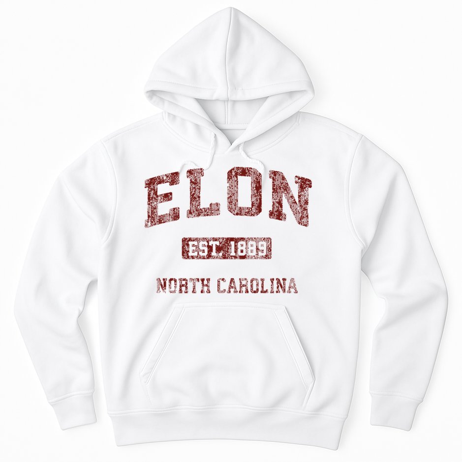Elon North Carolina Nc Vintage Athletic Sports Hoodie