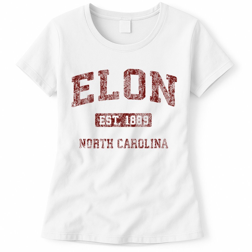 Elon North Carolina Nc Vintage Athletic Sports Womens T-Shirt