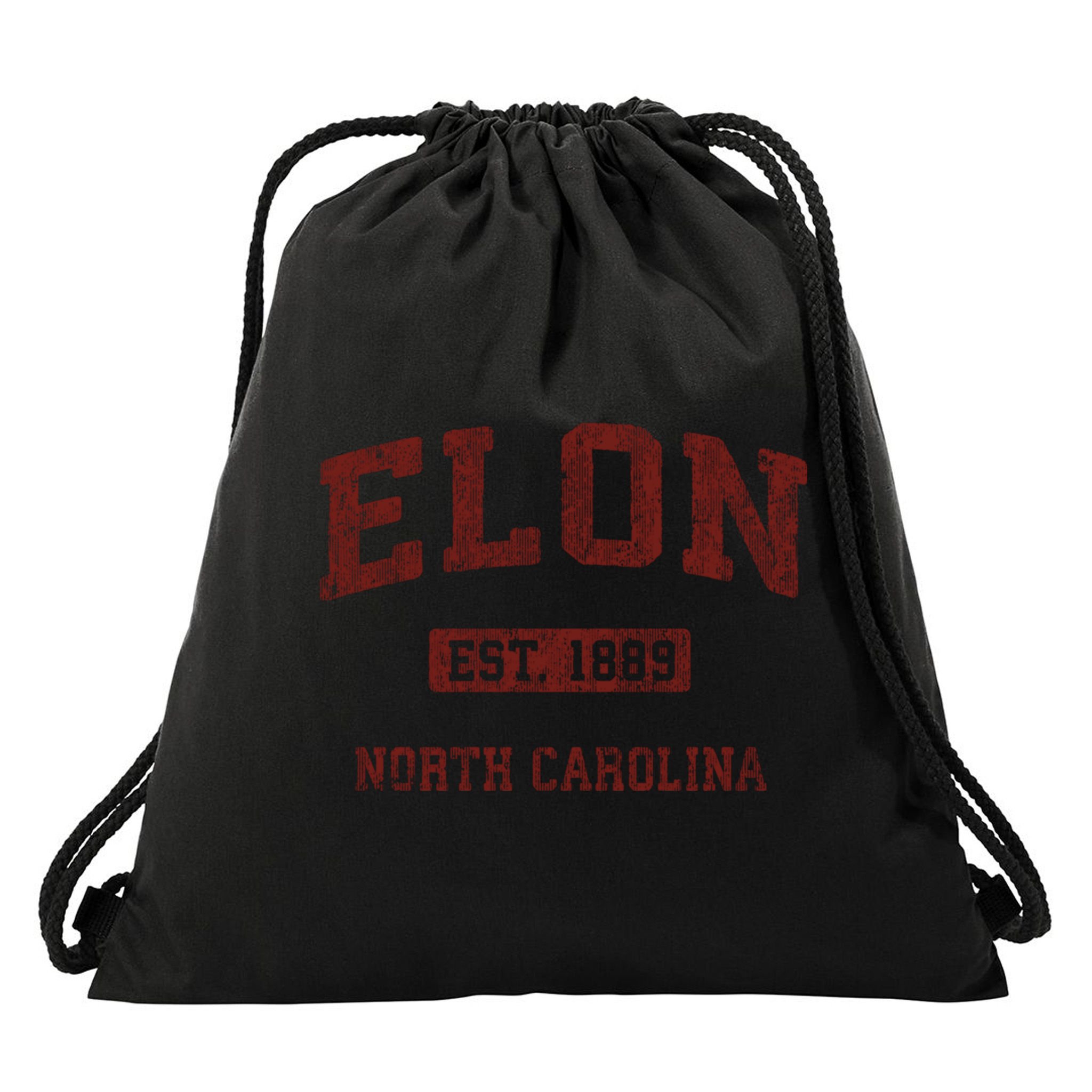 Elon North Carolina Nc Vintage Athletic Sports Design Drawstring Bag