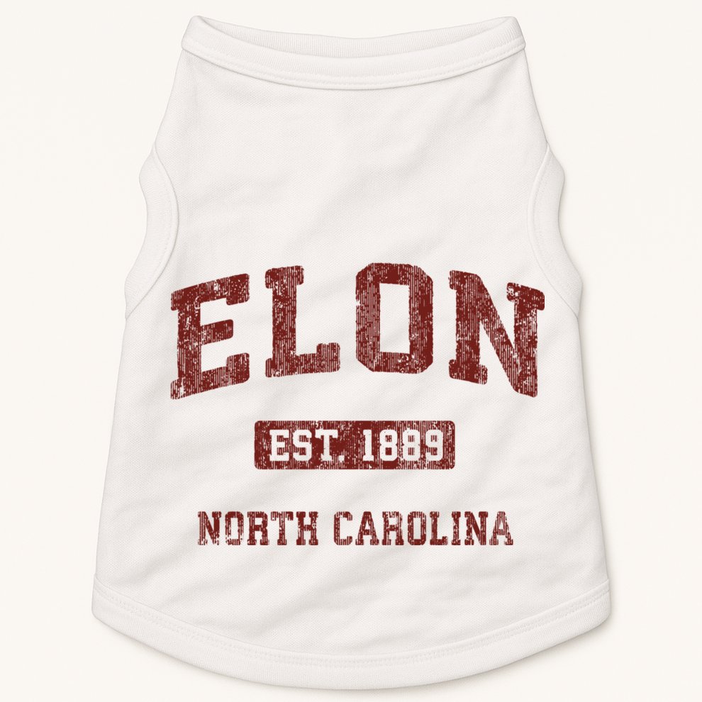 Elon North Carolina Nc Vintage Athletic Sports Design Doggie Tank