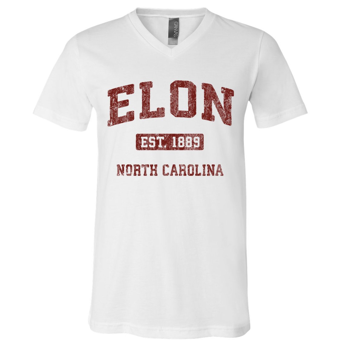Elon North Carolina Nc Vintage Athletic Sports Design V-Neck T-Shirt