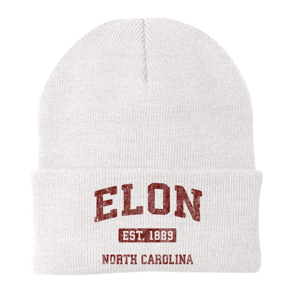 Elon North Carolina Nc Vintage Athletic Sports Design Beanie