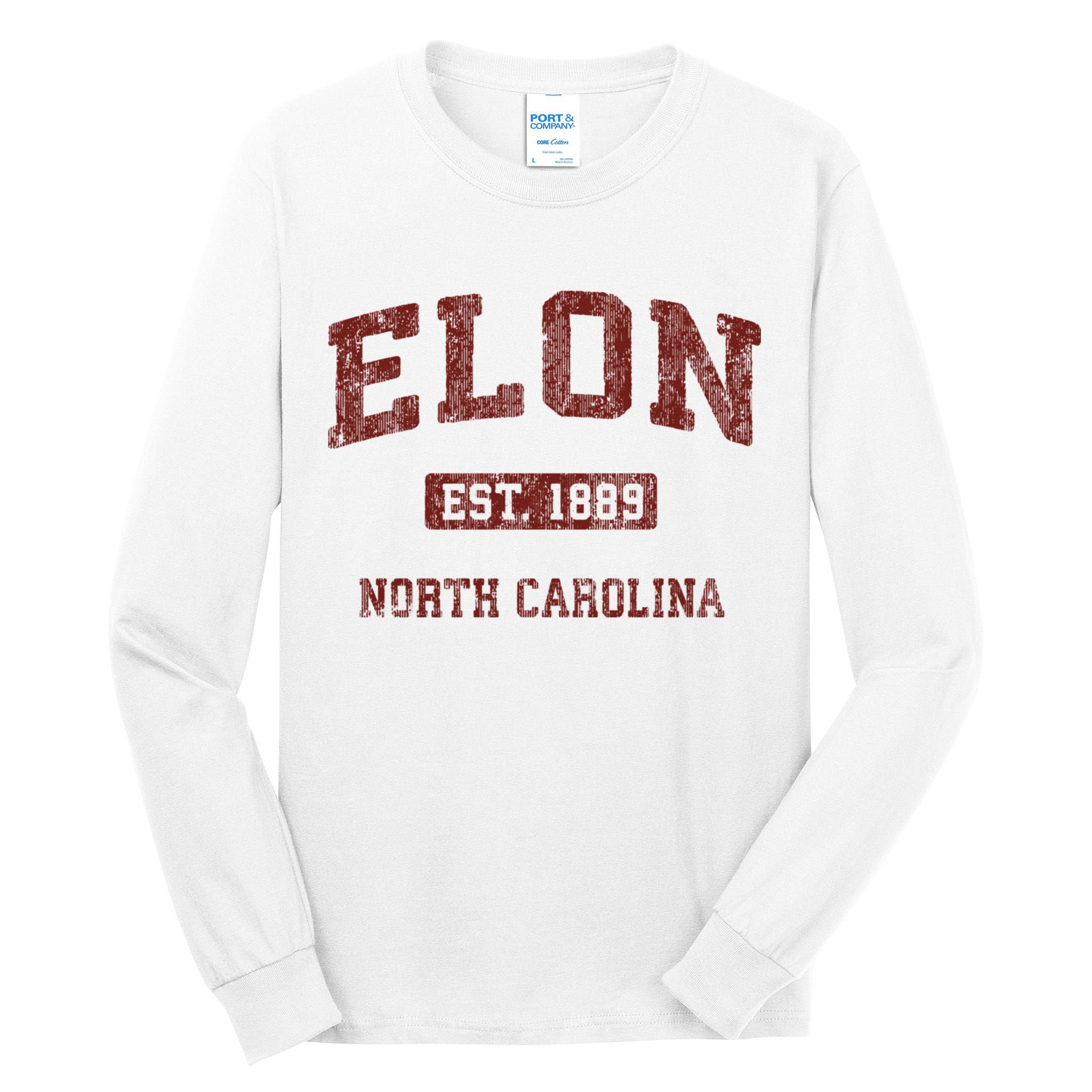 Elon North Carolina Nc Vintage Athletic Sports Design Tall Long Sleeve T-Shirt