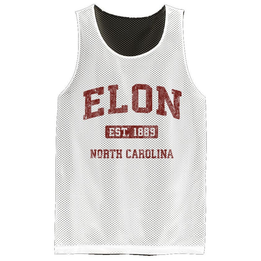 Elon North Carolina Nc Vintage Athletic Sports Design Mesh Reversible Basketball Jersey Tank