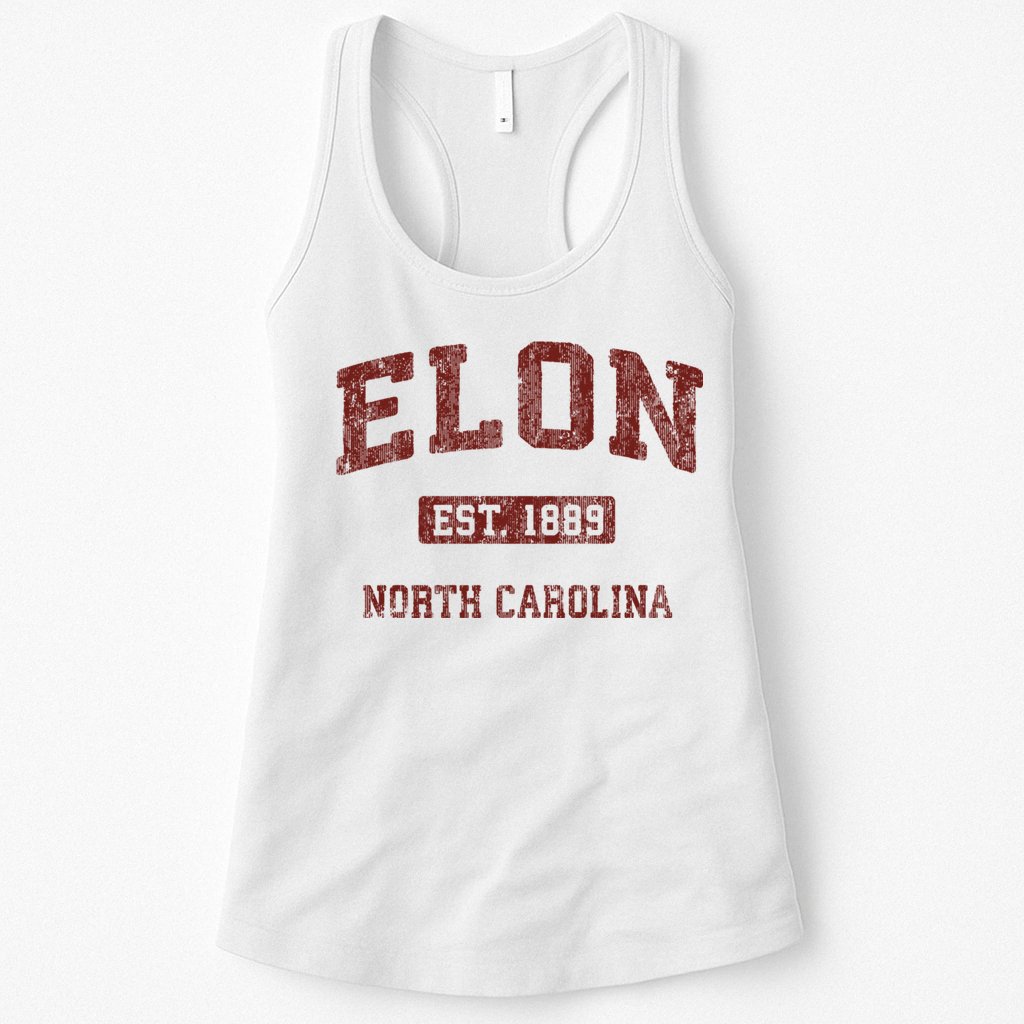 Elon North Carolina Nc Vintage Athletic Sports Design Womens Tank Top