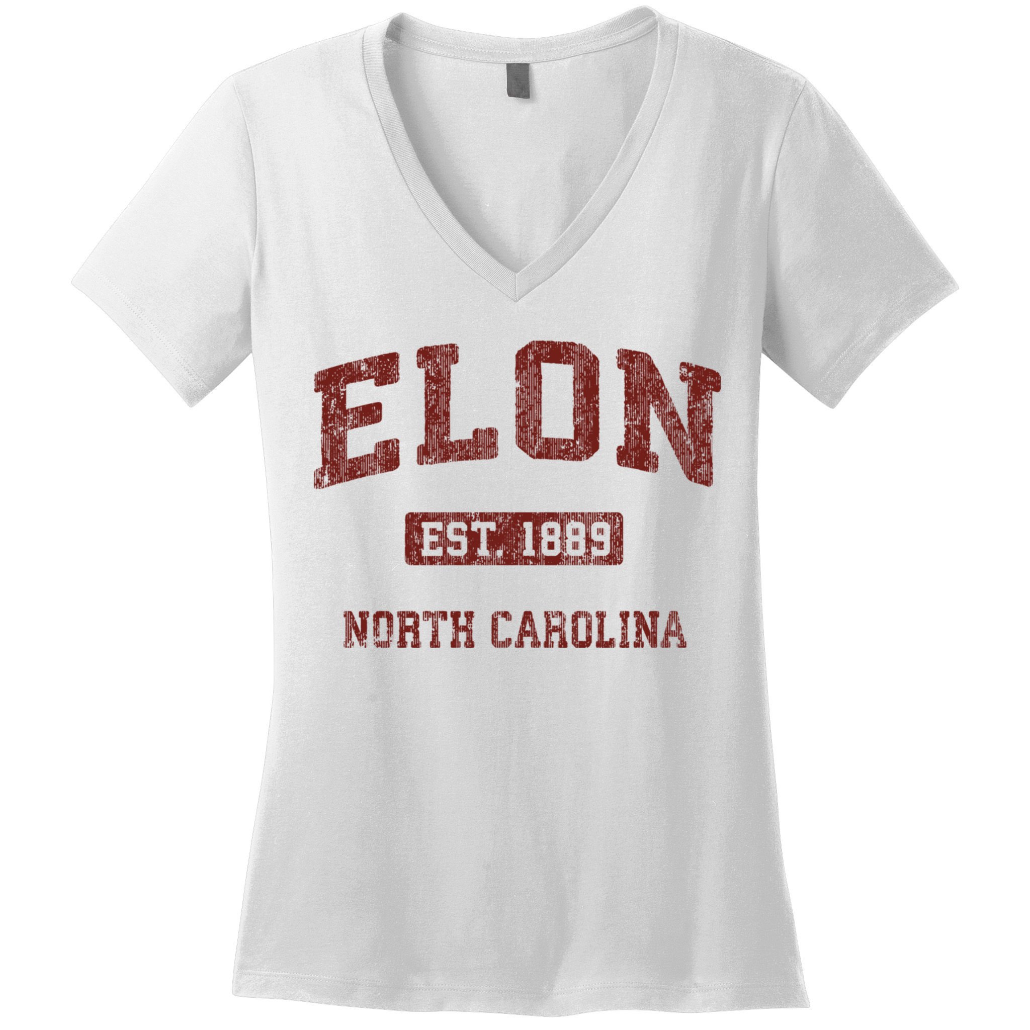 Elon North Carolina Nc Vintage Athletic Sports Design Women's V-Neck T-Shirt