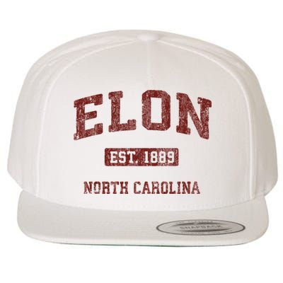 Elon North Carolina Nc Vintage Athletic Sports Design Wool Snapback Cap
