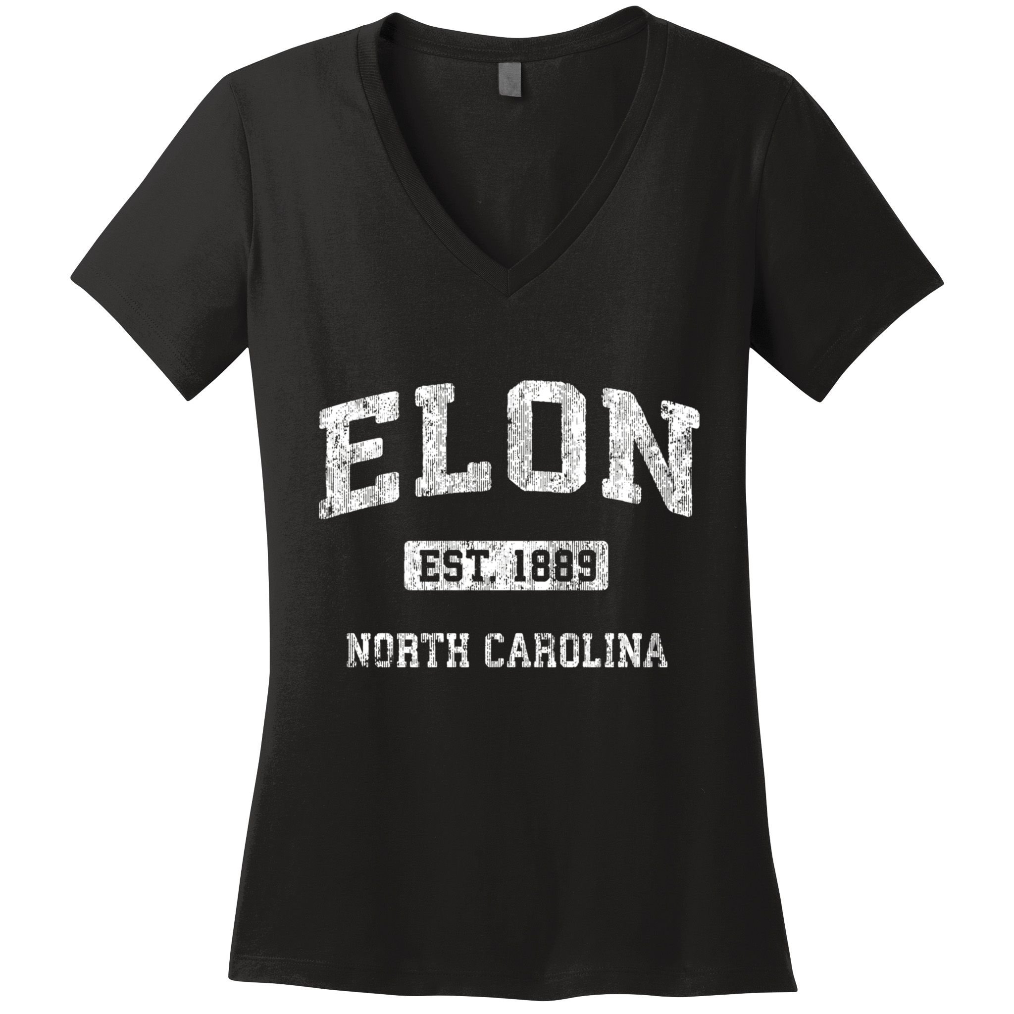 Elon North Carolina Nc Vintage Athletic Sports Design Women's V-Neck T-Shirt