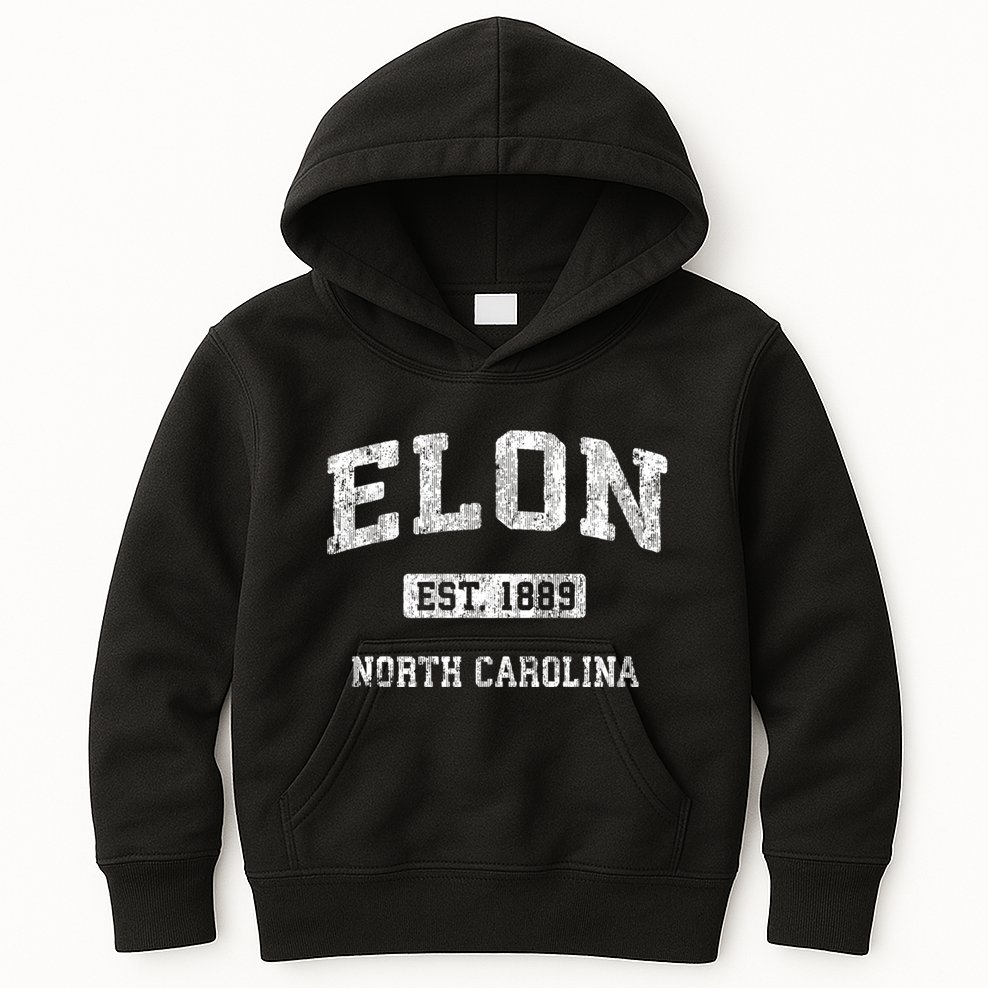 Elon North Carolina Nc Vintage Athletic Sports Design Kids Hoodie