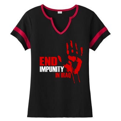 End Impunity In Iraq Ladies Halftime Notch Neck Tee