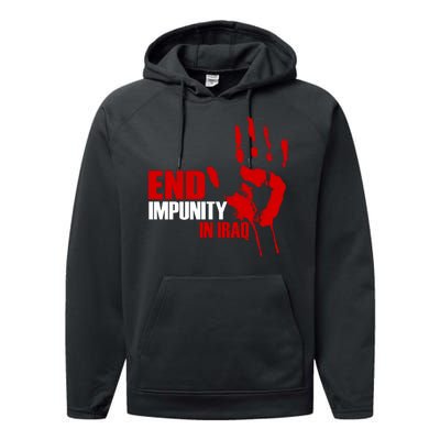 End Impunity In Iraq Performance Fleece Hoodie