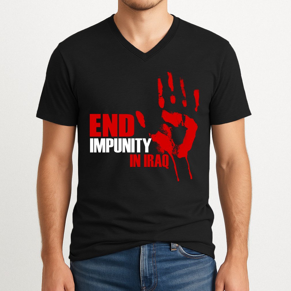 End Impunity In Iraq V-Neck T-Shirt