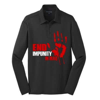 End Impunity In Iraq Silk Touch Performance Long Sleeve Polo