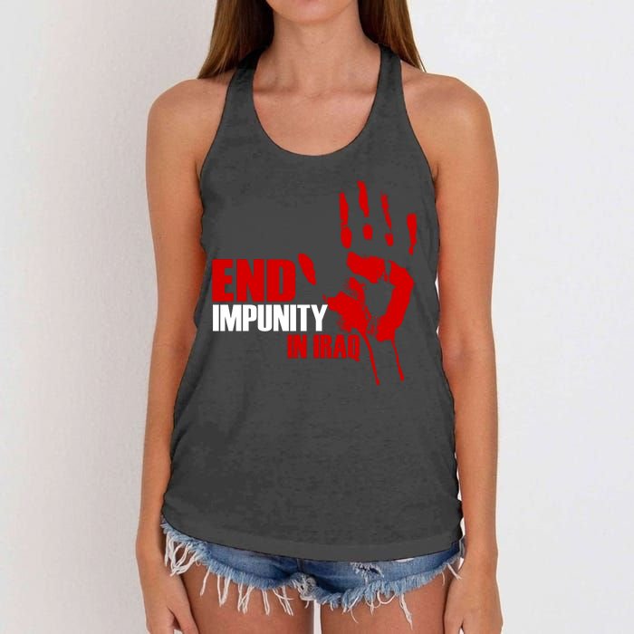 End Impunity In Iraq Women's Knotted Racerback Tank