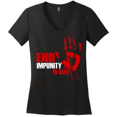 End Impunity In Iraq Women's V-Neck T-Shirt