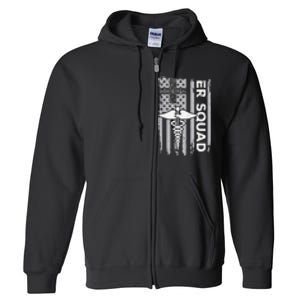 ER Nurse Doctor Emergency Room Hospital Squad Full Zip Hoodie