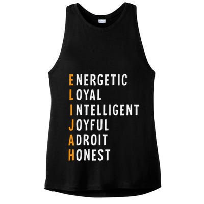 Elijah Name Definition Meaning Funny Birthday Ladies PosiCharge Tri-Blend Wicking Tank