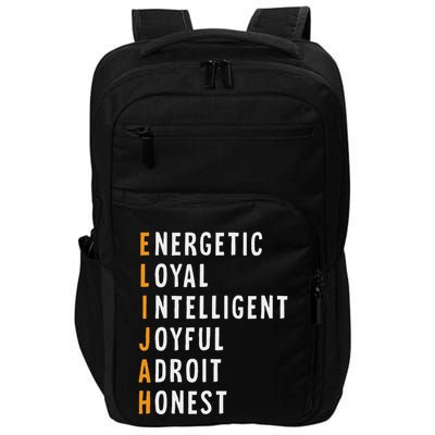 Elijah Name Definition Meaning Funny Birthday Impact Tech Backpack