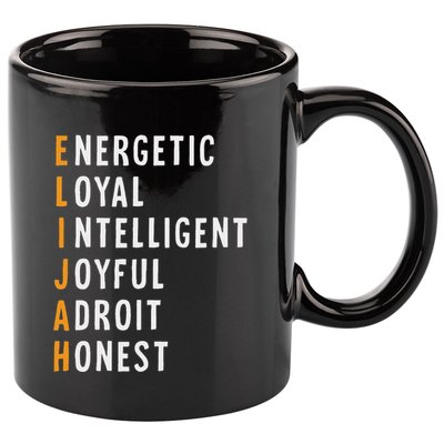 Elijah Name Definition Meaning Funny Birthday 11oz C Handle Ceramic Mug