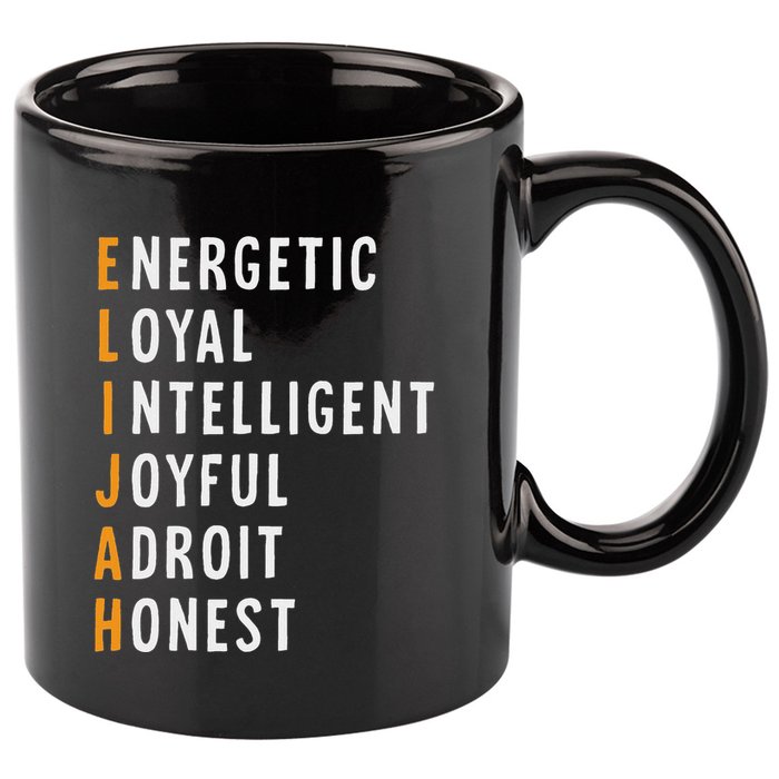 Elijah Name Definition Meaning Funny Birthday 11oz C Handle Ceramic Mug