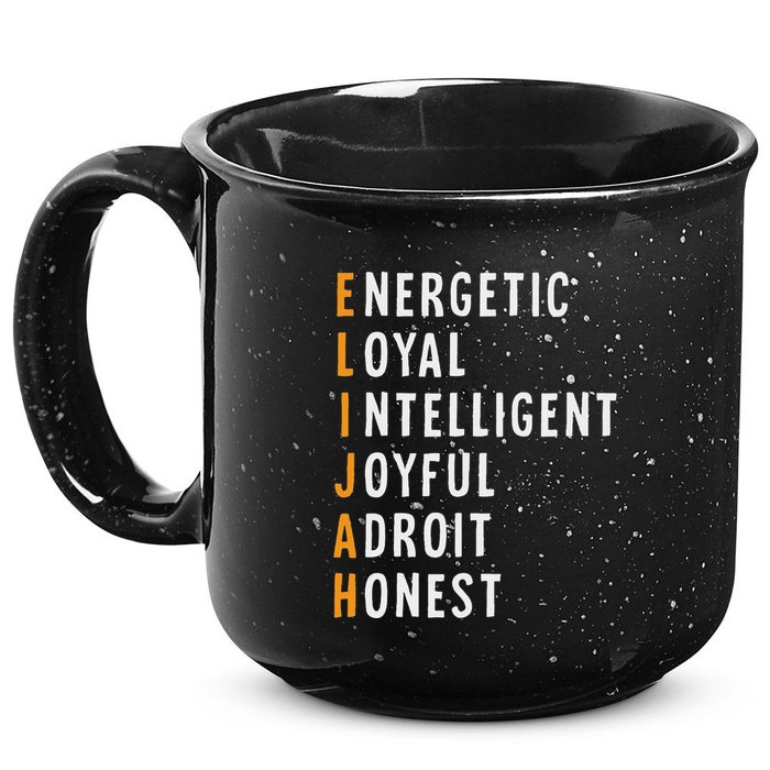 Elijah Name Definition Meaning Funny Birthday 15oz Campfire Ceramic Mug