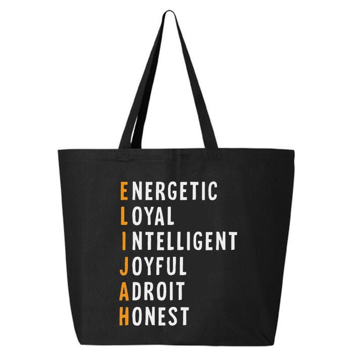 Elijah Name Definition Meaning Funny Birthday 25L Jumbo Tote