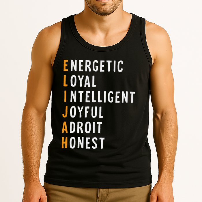 Elijah Name Definition Meaning Funny Birthday Tank Top