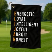 Elijah Name Definition Meaning Funny Birthday Golf Towel