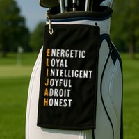 Elijah Name Definition Meaning Funny Birthday Golf Towel
