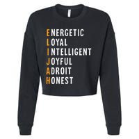 Elijah Name Definition Meaning Funny Birthday Cropped Pullover Crew